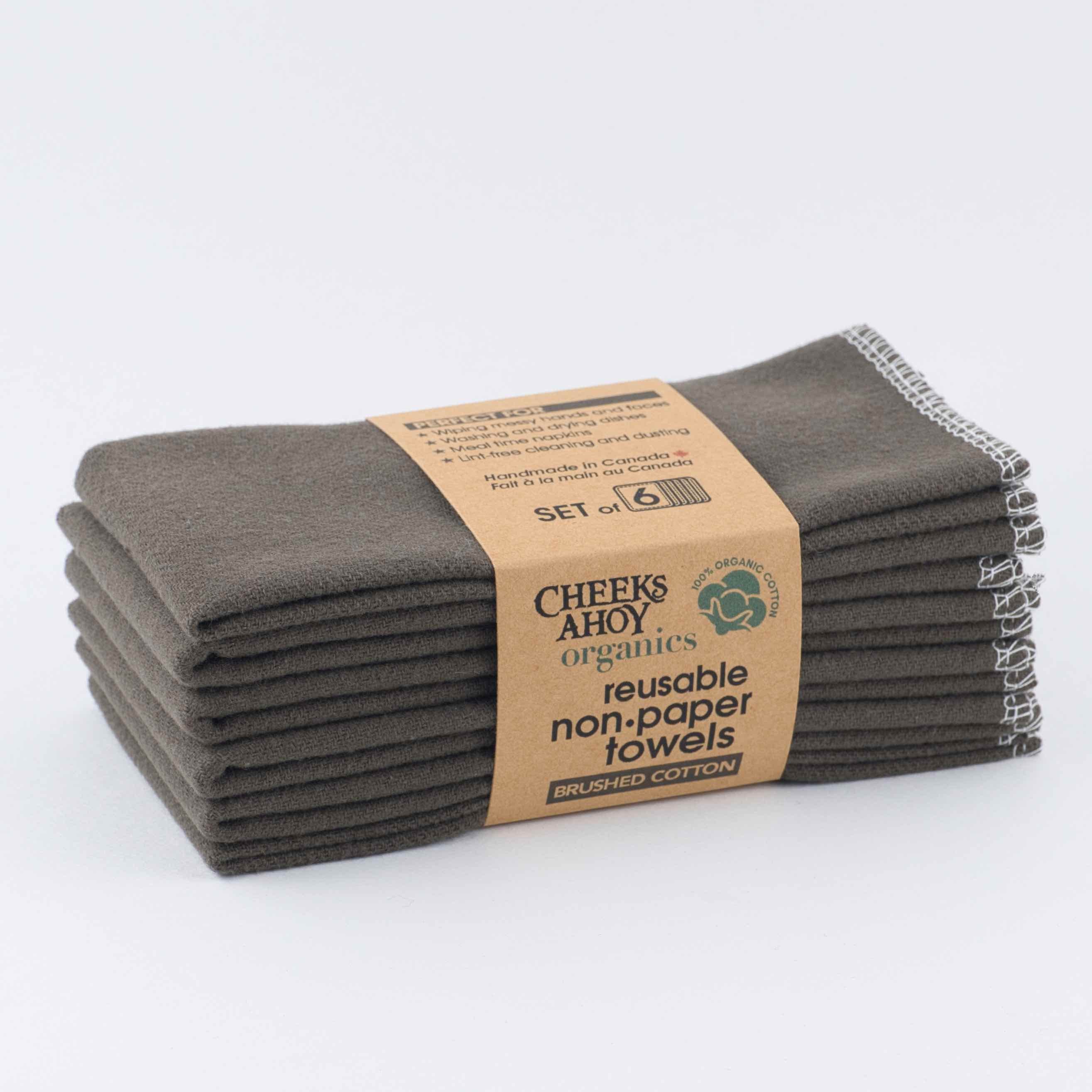 Organic Brushed Cotton Reusable Non•Paper Towels – Cheeks Ahoy