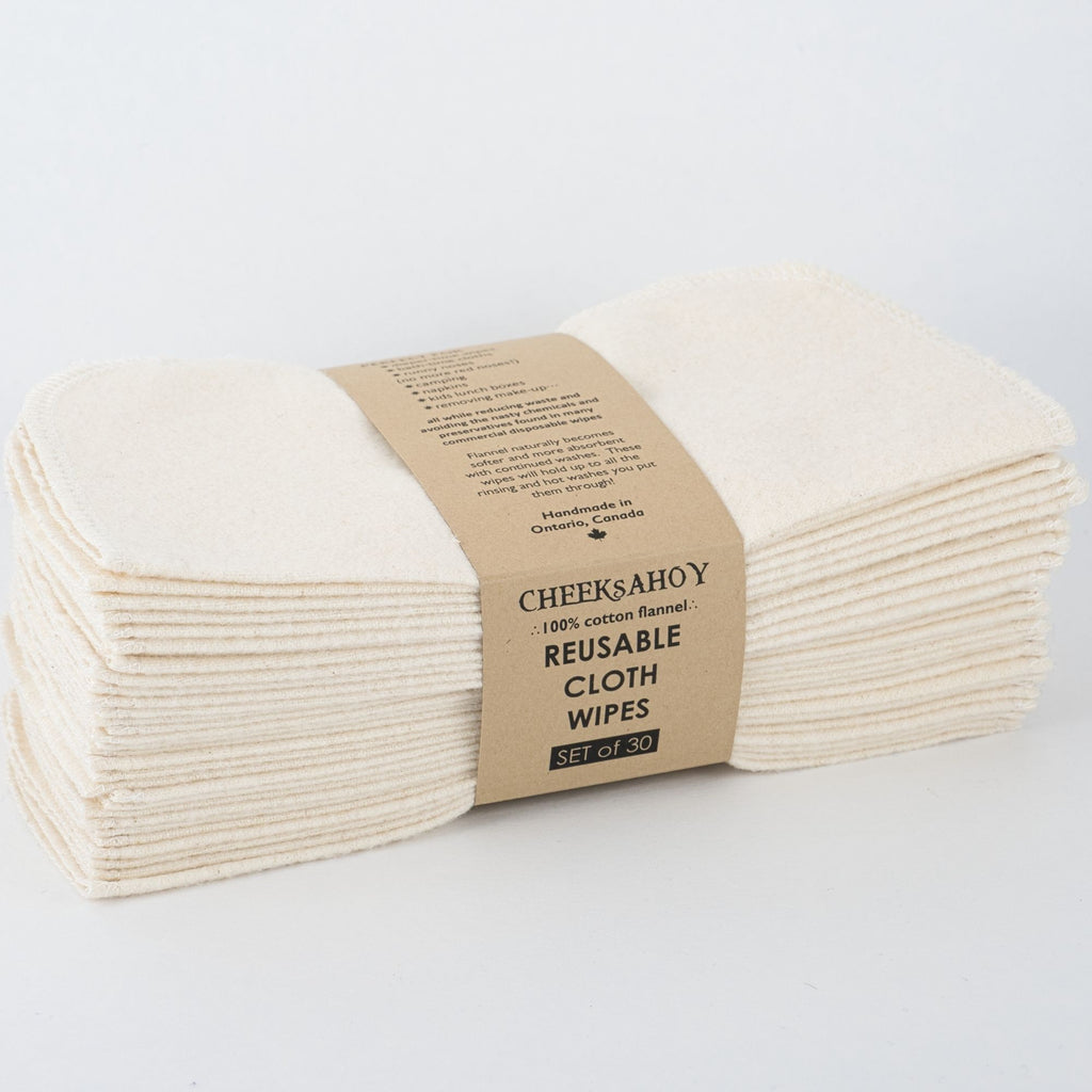 Reusable Cloth Wipes-30-pack-Ivory-Cheeks Ahoy