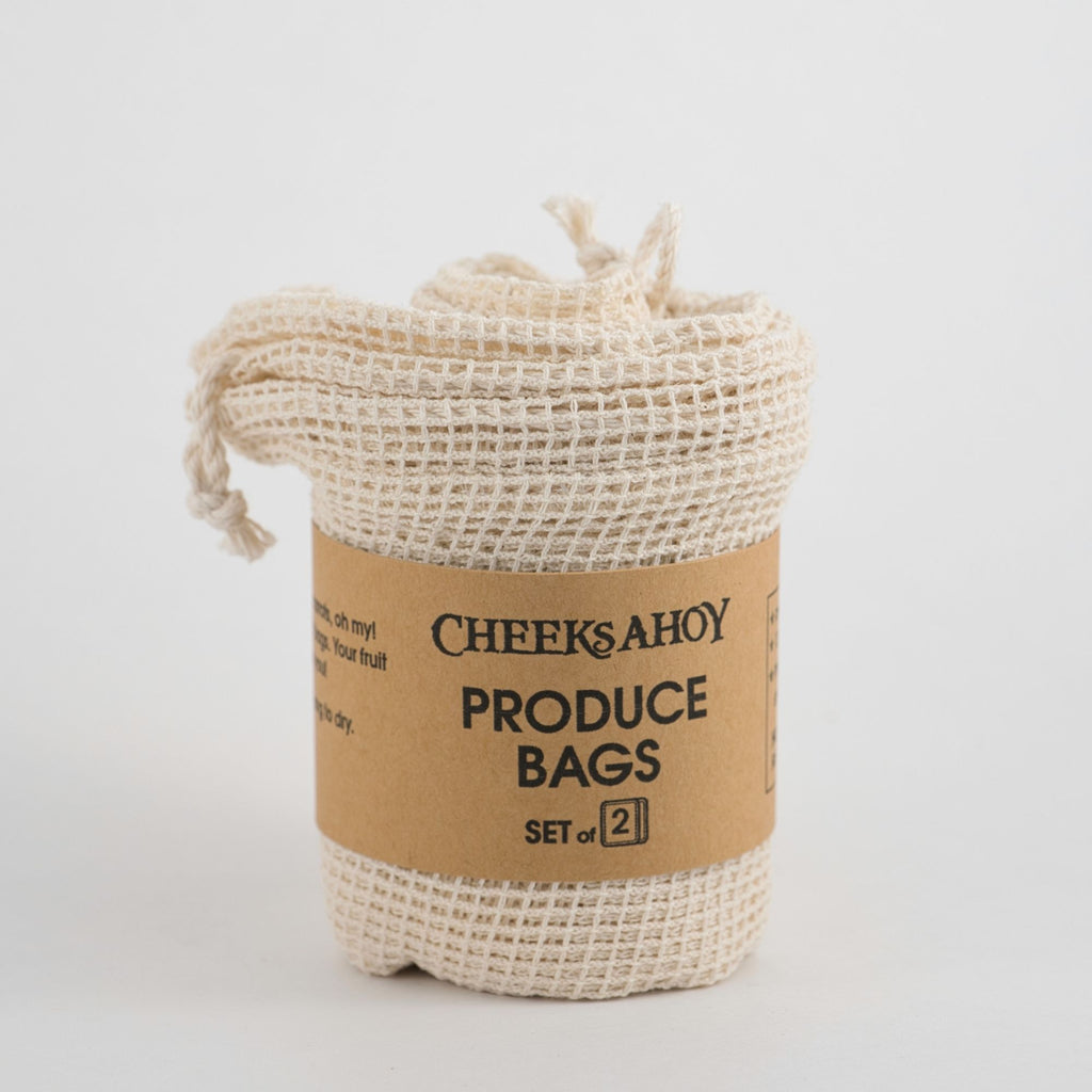Organic Cotton Produce bags (2 pack)-Cheeks Ahoy